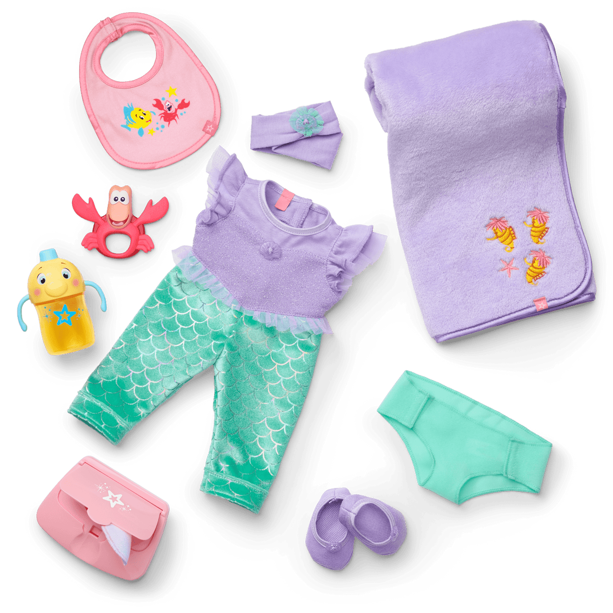 Disney Princess Ariel Cuddle & Care Set with Bitty Baby? Doll by American Girl?