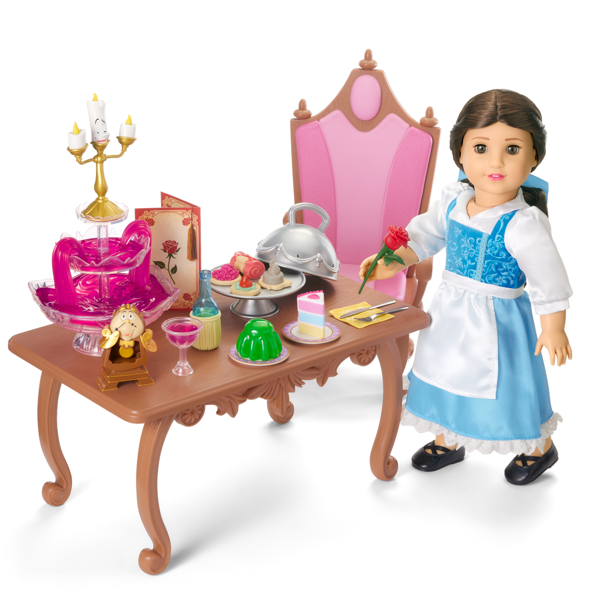 Disney Princess Belle Enchanted Castle Dining Set & Friends for 18-inch Dolls by American Girl?