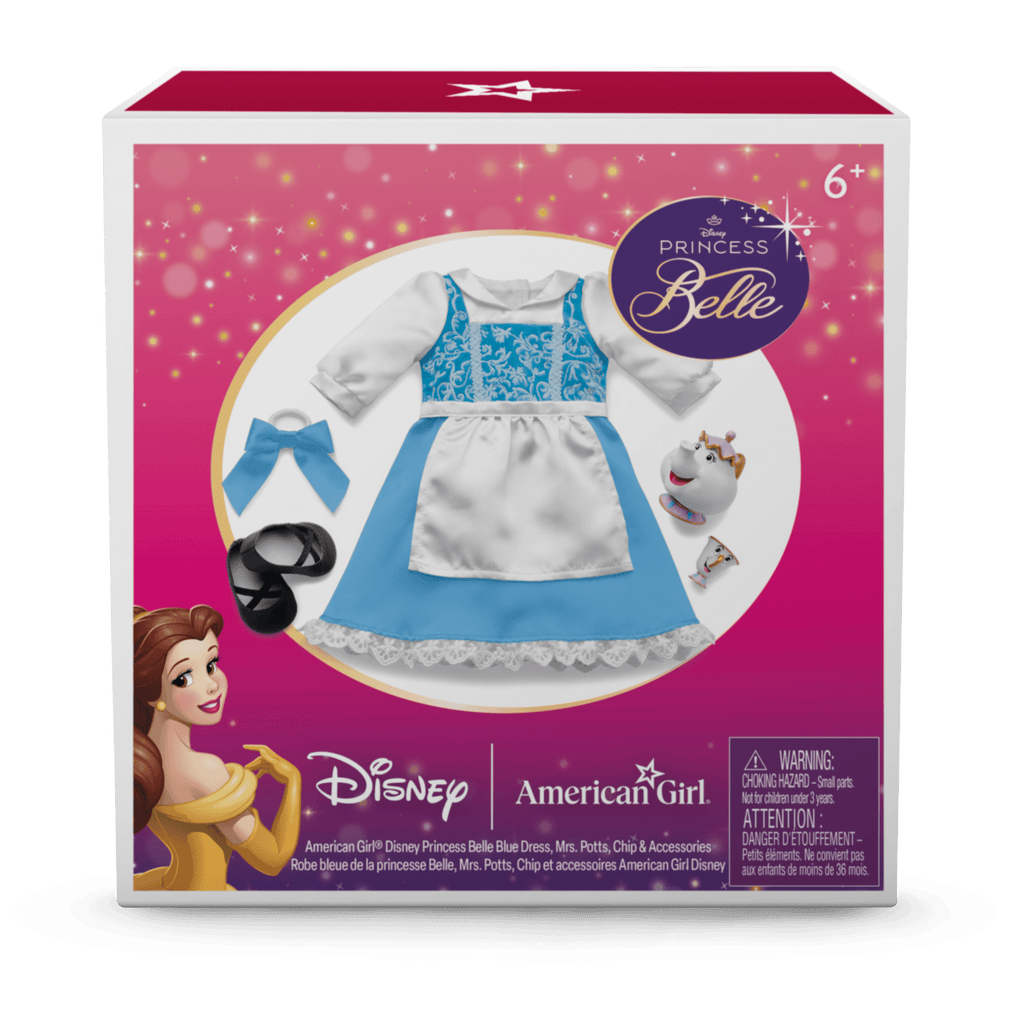 American Girl? Disney Princess Belle Blue Dress, Mrs. Potts, Chip & Accessories for 18-inch Dolls
