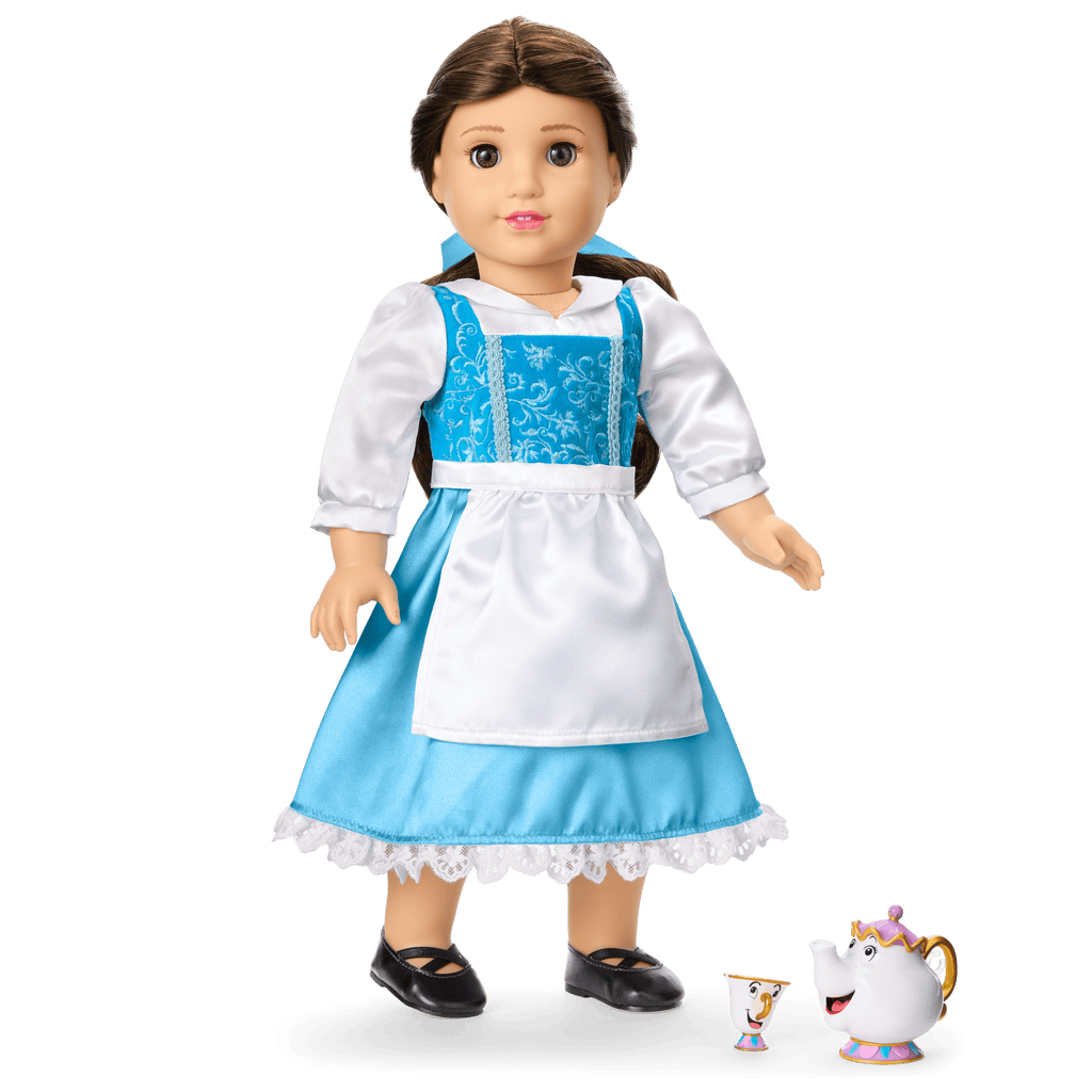 American Girl? Disney Princess Belle Blue Dress, Mrs. Potts, Chip & Accessories for 18-inch Dolls