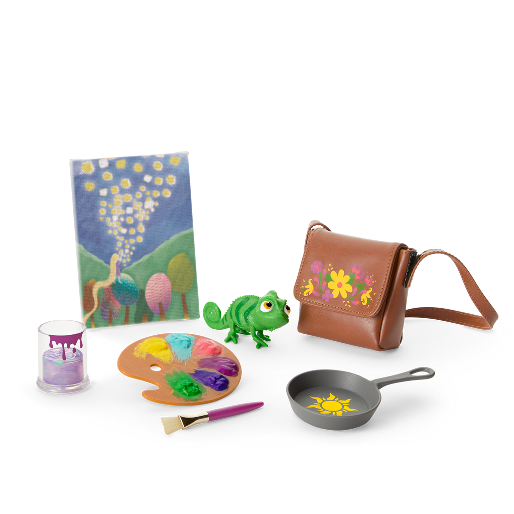 American Girl? Disney Princess Rapunzel Painting Accessories & Pascal for 18-inch Dolls