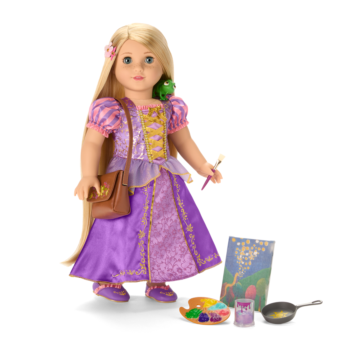 American Girl? Disney Princess Rapunzel Painting Accessories & Pascal for 18-inch Dolls